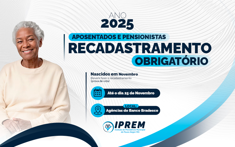 RECADASTRAMENTO ANIVERSARIANTES DE NOVEMBRO