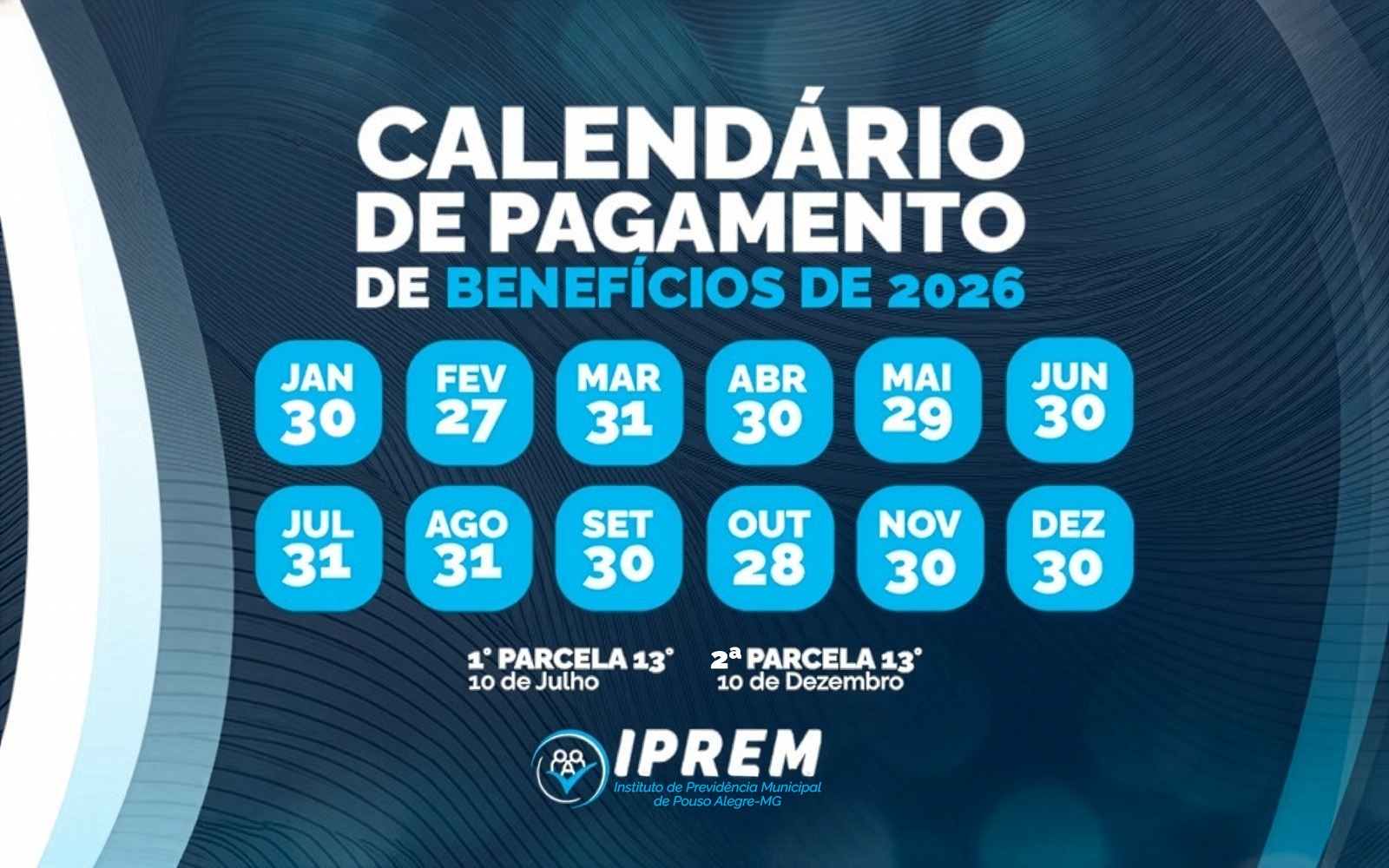 IPREM divulga calendário de pagamentos dos benefícios de 2026