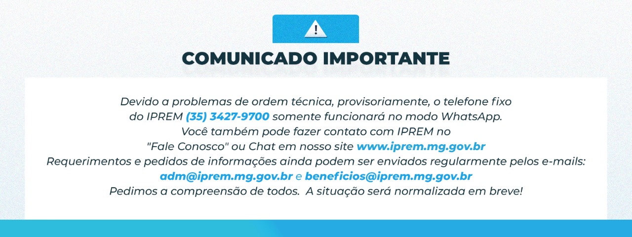 Aviso sobre a comunicação do IPREM